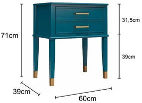 Comodino grigio chiaro Westerleigh - CosmoLiving by Cosmopolitan