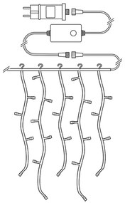 Nedis WIFILXC01W200- Tenda di Natale LED 200xLED/8 funzioni 6m IP65 Wi-Fi Tuya caldo
