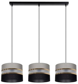 Lampadario a sospensione con filo CORAL 3xE27/60W/230V nero-grigio