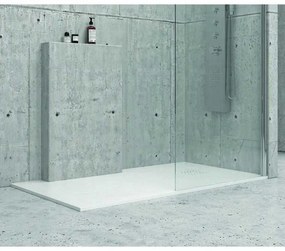 Kamalu - Piatto doccia 80x140 cm effetto pietra colore bianco