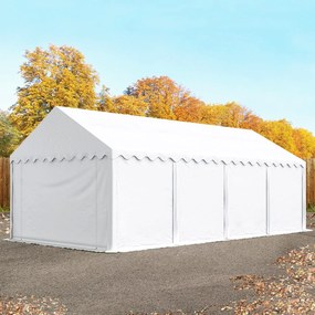 4x8 m tenda capannone, PVC 750, telaio perimetrale, bianco