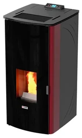 Termostufa A Pellet King 17DD Idro 17 kW Bordeaux Con Ventilazione