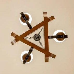 Brilagi - Lampadario a sospensione con catena QUEEN 3xE14/40W/230V faggio/noce