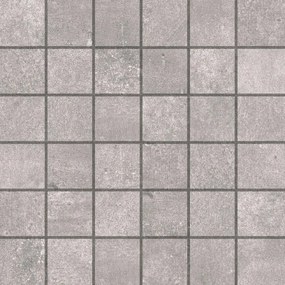 Mosaico in gres porcellanato Volcano Grey grigio opaco L 30 x L 30 cm