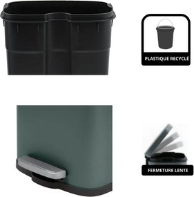 Cestino per la spazzatura verde scuro in acciaio con pedale 5 l Akira – Spirella