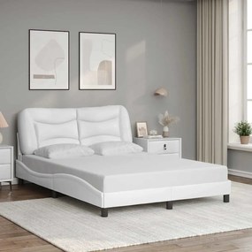 Giroletto Con Testiera Bianco 140x190 Cm İn Similpelle /