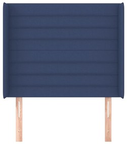 Testiera ad orecchio blu 103x16x118/128 cm in tessuto