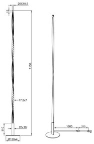 Reality - Lampada da terra LED dimmerabile SPIN LED/10,5W/230V