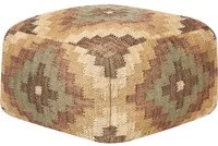 Pouf in iuta in stile etnico multicolore 50 x 50 cm soggiorno camera da letto orientale