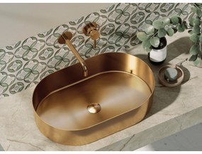 Lavabo D'Appoggio 55x35 Cm Karag "Jupiter" Rose Gold