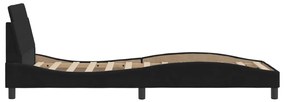 Giroletto con Testiera Nero 90x190 cm in Velluto