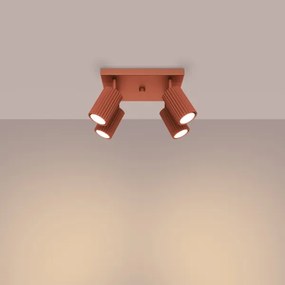 Sollux SL.1640 - Faretto KARBON 4xGU10/10W/230V rosso