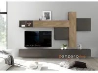 Pareti attrezzate design, Soggiorno Zenzero, parete attrezzata con ribalte e cub, ,ZLCINFCOMP13S