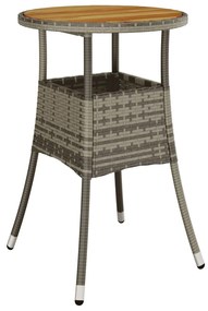 Set Bistrò da Giardino 3 pz con Cuscini in Polyrattan Grigio