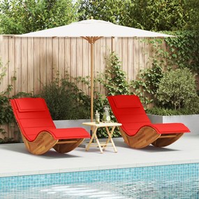 Letto prendisole set di 2 rosso legno e tessuto standard