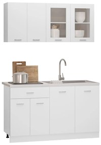 Set armadi da cucina 4 pz bianco in truciolato