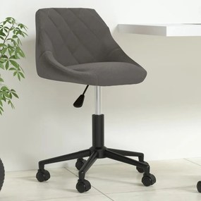 Sedia Da Ufficio Girevole Grigio Scuro İn Velluto /