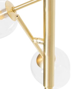 Lampada da terra classica dorata con vetro 5 luci - Elien