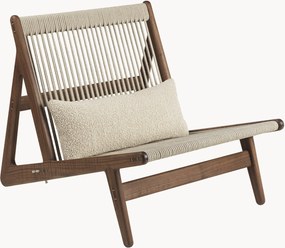 Poltrona lounge in legno di noce fatta a mano con cuscino MR01 Initial