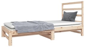 Dormeuse estraibile 2x(90x190) cm legno massello di pino