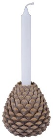 Portacandele marrone a forma di pigna, altezza 12 cm - Ego Dekor
