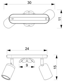 Faretto FLOWER 2xGU10/8W/230V bianco