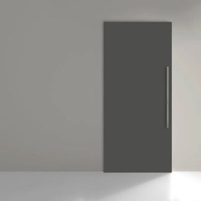 Porta scorrevole reversibile Stoccolma con maniglione in legno grigio antracite, L 99 x H 221 cm, con binario invisibile