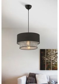 Lampada a sospensione su cavo ECHO 1xE27/60W/230V nero/grigio