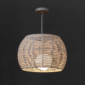 Lampada da soffitto bianca con paralume in bambù ø 35 cm - Casa Selección