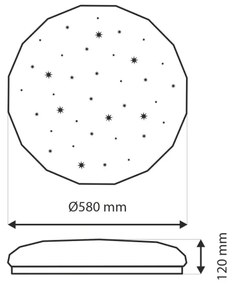 Plafoniera LED dimmerabile INDUS LED/60W/230V 2700-6500K +telecomando