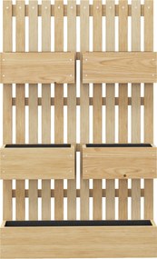 Fioriera con Grigliato e Fori di Drenaggio 60x16x100 cm in Legno di Abete...