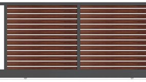 Cancello manuale scorrevole ALBA Maia120-20 in alluminio, reversibile, L 350 x H 190 cm, di colore noce
