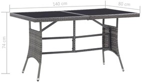 Set Mobili da Pranzo Giardino 5 pz Polyrattan Antracite Grigio