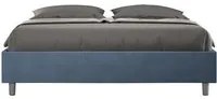 Letto Sommier imbottito Matrimoniale 160x210 cm Azelia - Con rete,Microfibra,Blu