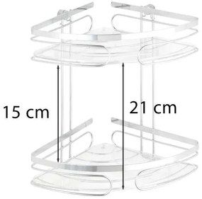 Mensola da bagno da parete e angolare argentata in acciaio inox Premium – Wenko