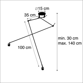 Lampada a sospensione moderna in acciaio senza paralume 2 luci - Blitz