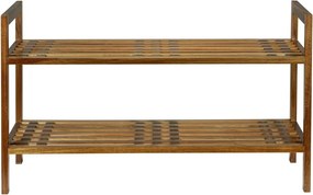 Scarpiera di colore naturale in acacia massiccia 69x40,5x27 cm Fondi – Wenko