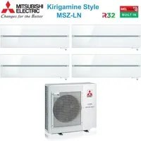 Climatizzatore Condizionatore Mitsubishi Electric Quadri Split Inverter serie Kirigamine Style MSZ-LN 9+9+9+12 con MXZ-4F72VF Pearl White R-32 Wi-Fi Integrato Colore Bianco Perla 9000+9000+9000+12000