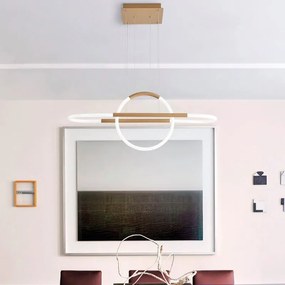Lampadario LED moderno Ila beige, luce naturale 2200 lumen, NOVECENTO