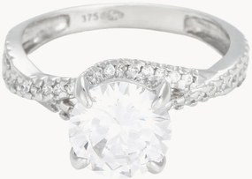 Anello in oro bianco con zirconi Tourbillon