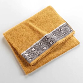 Asciugamano giallo in spugna di cotone 90x150 cm Esteban - douceur d'intérieur
