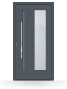 Portoncini in alluminio, grigio antracite RAL 7016, 950 x 1950 mm, isolamento termico, Schüco, modello Rimini, configura individualmente