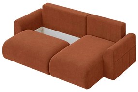 Divano angolare color mattone allungabile (con composizione variabile) Lorine – Ropez