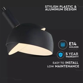 Lampadario su corda 1xE14/60W/230V nero