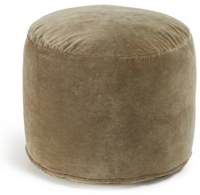Kave Home - Pouf rotondo Angelica 100% 100% cotone in velluto verde scuro Ø 45 cm