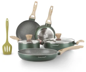 Batteria pentole 8 pezzi scritta Cooking Therapy