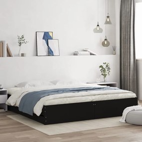 Giroletto Con Cassetti Nero 160x200 Cm İn Legno Multistrato /