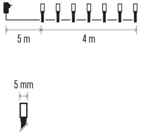 Catena LED da esterno natalizia 40xLED/9m IP44 bianco freddo