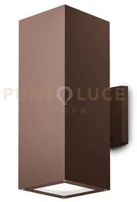 Ges1018- applique rettangolare in alluminio colore ruggine 2 luci a...