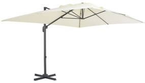 Ombrellone A Sbalzo Con Palo İn Alluminio 400x300 Cm Sabbia /